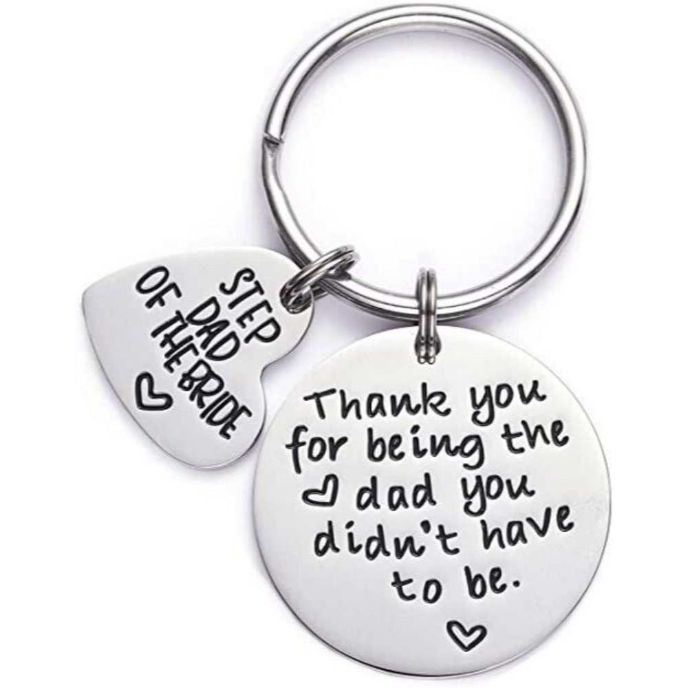 Stepfather of the Bride Wedding Bridal Dad-Daughter Love Keychain Gift B…